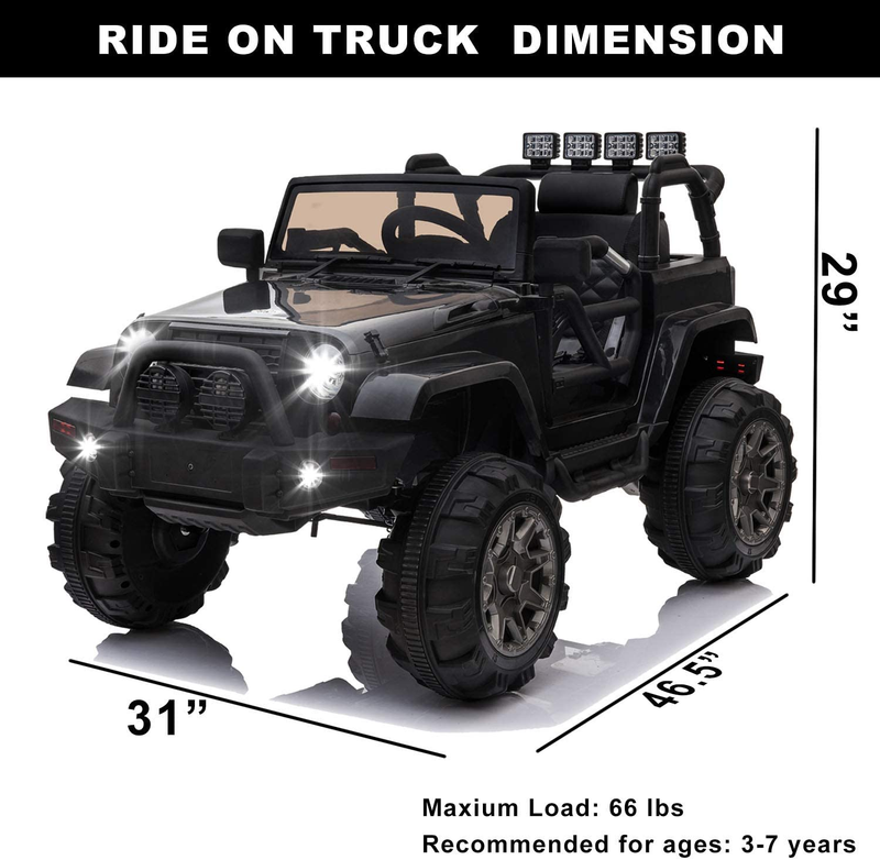 12V Electric Ride-On Truck for Kids with Parental Remote Control