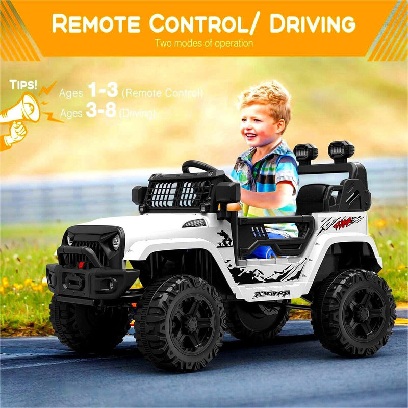 12V Electric Ride-On Truck for Kids with Remote Control and 2 Speed Options