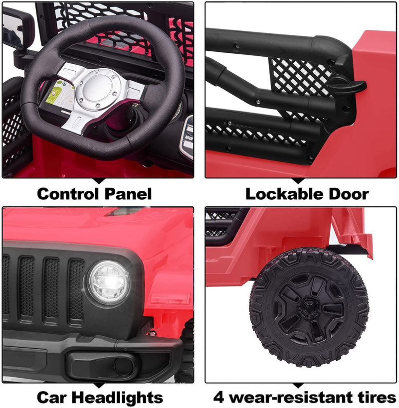 12V Electric Ride On Truck for Kids with Remote Control and LED Lights