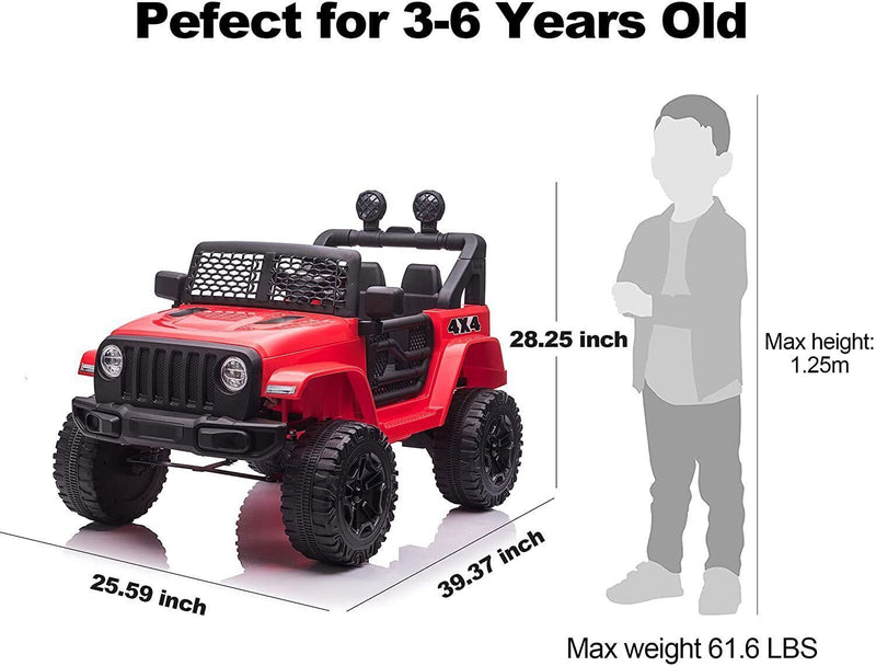 12V Electric Ride On Truck for Kids with Remote Control and LED Lights