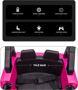 12V Electric Ride On Truck for Kids with Remote Control and LED Lights