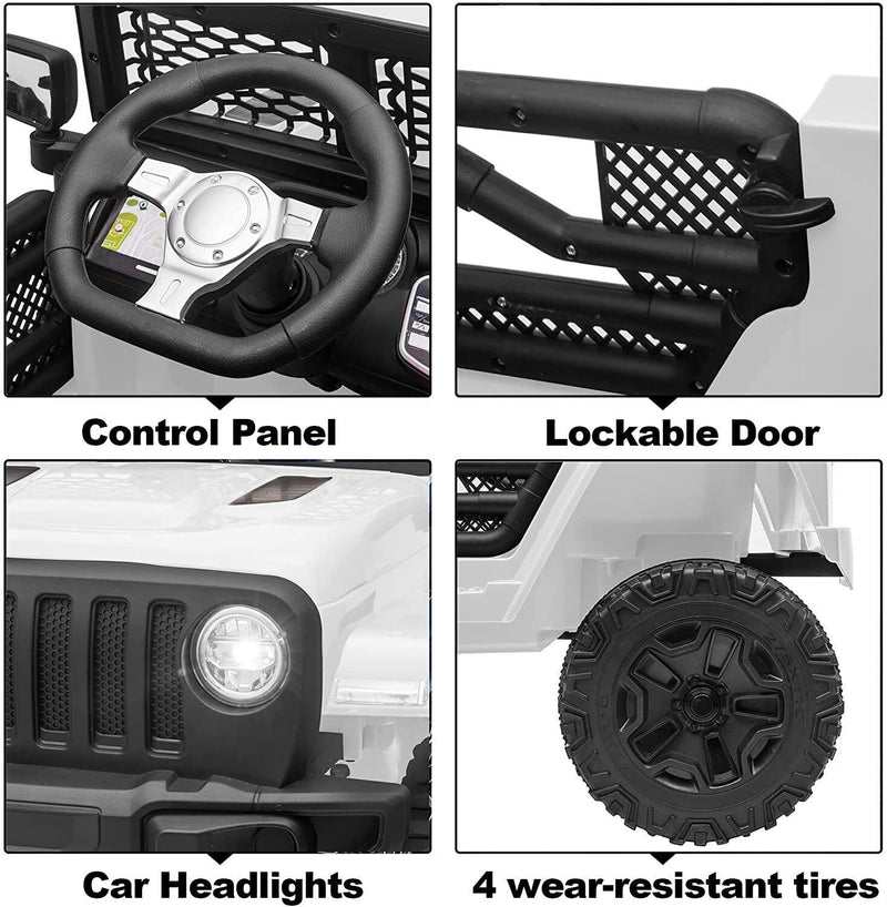 12V Electric Ride On Truck for Kids with Remote Control and LED Lights