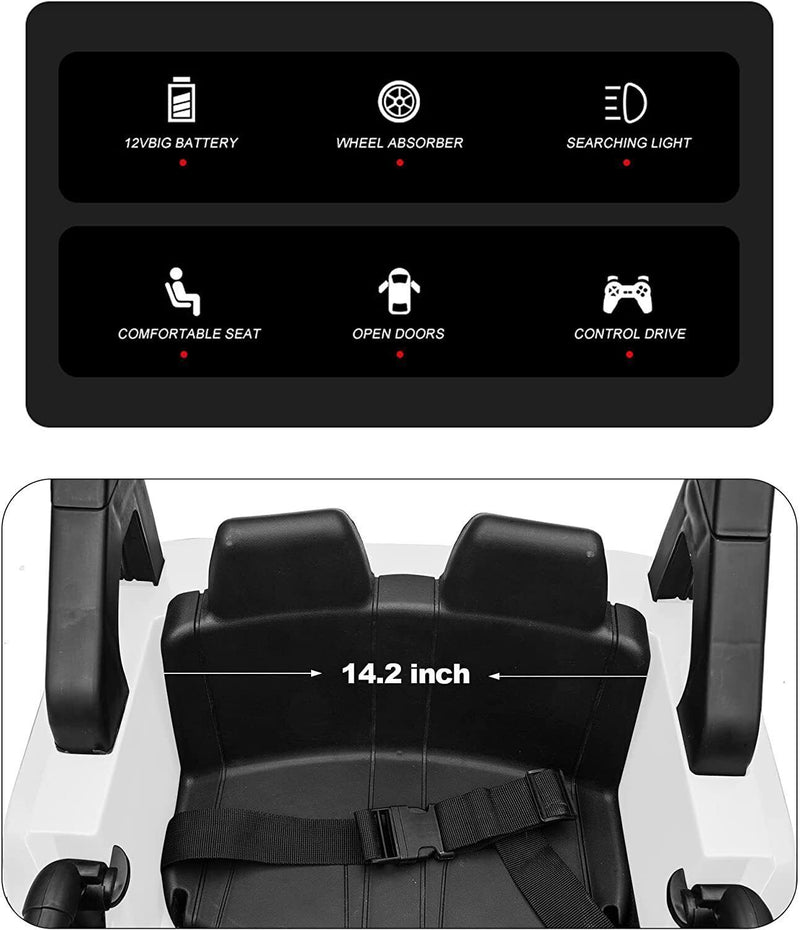 12V Electric Ride On Truck for Kids with Remote Control and LED Lights