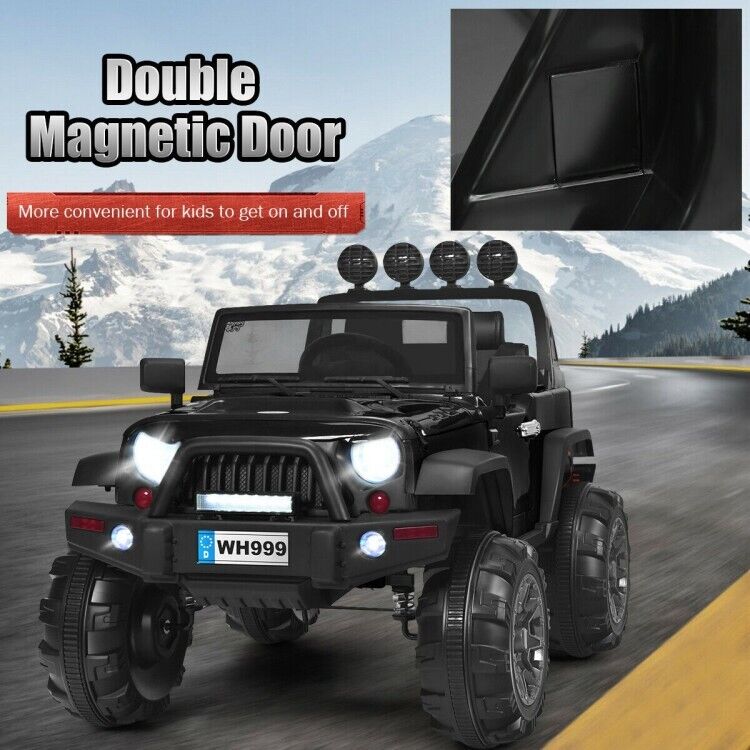 12V Electric Ride-On Truck for Kids with Remote Control and Magnetic Double Doors