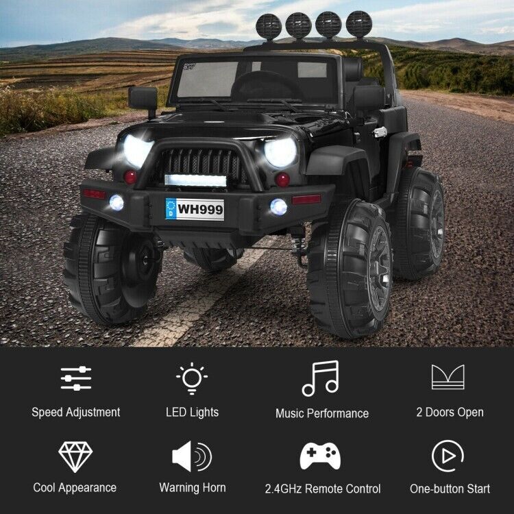12V Electric Ride-On Truck for Kids with Remote Control and Magnetic Double Doors