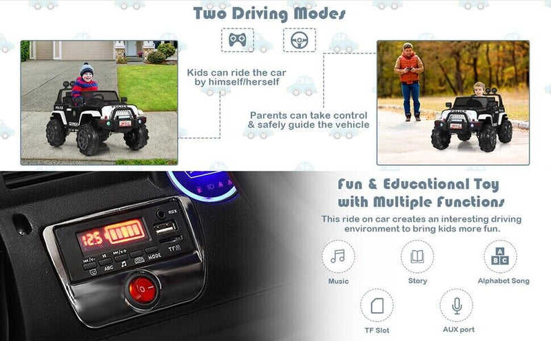 12V Electric Ride-On Truck for Kids with Remote Control and Magnetic Double Doors