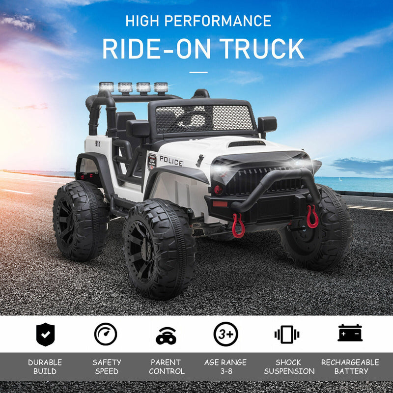 12V Electric Ride On Truck for Kids with Remote Control and Spacious Seat