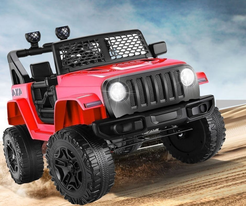 12V Electric Ride On Truck for Kids with Remote Control, MP3 Player, LED Lights, and USB Port
