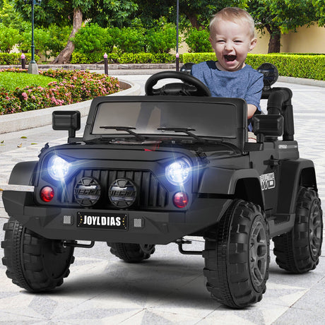 12V Electric Ride-On Truck for Kids with Storage, LED Lights, MP3 Player, and Remote Control