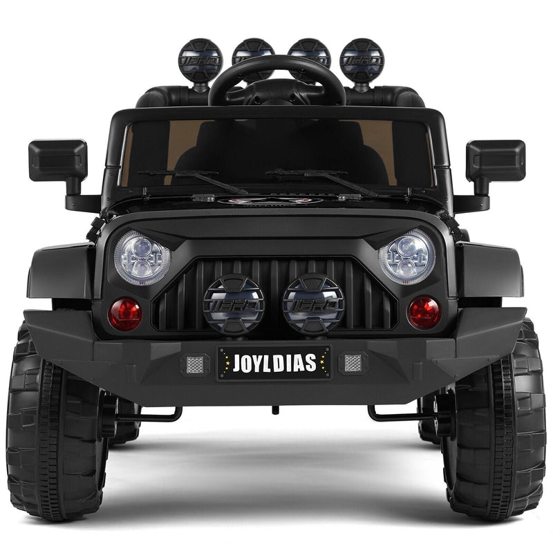 12V Electric Ride-On Truck for Kids with Storage, LED Lights, MP3 Player, and Remote Control