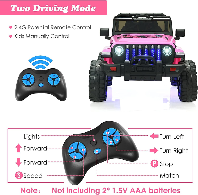 12V Electric Ride-On Truck with Remote Control for Kids, Battery Powered Toy Vehicle