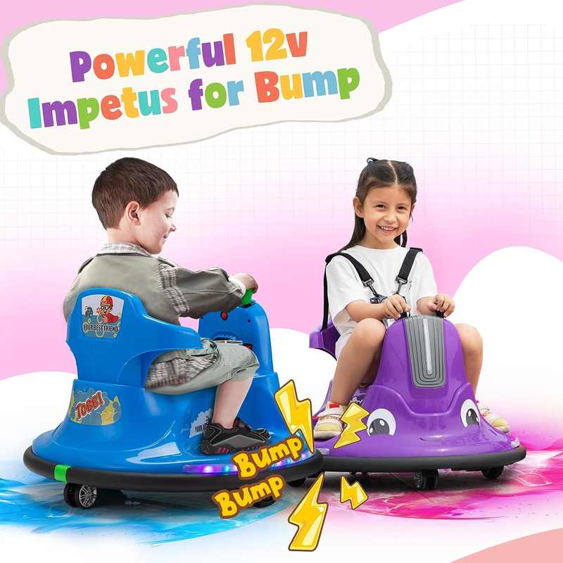 12V Electric Snail Bumper Car Ride-On Toy for Kids - Battery Powered Vehicle