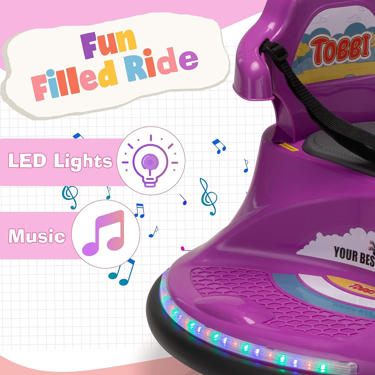 12V Electric Snail Bumper Car Ride-On Toy for Kids - Battery Powered Vehicle