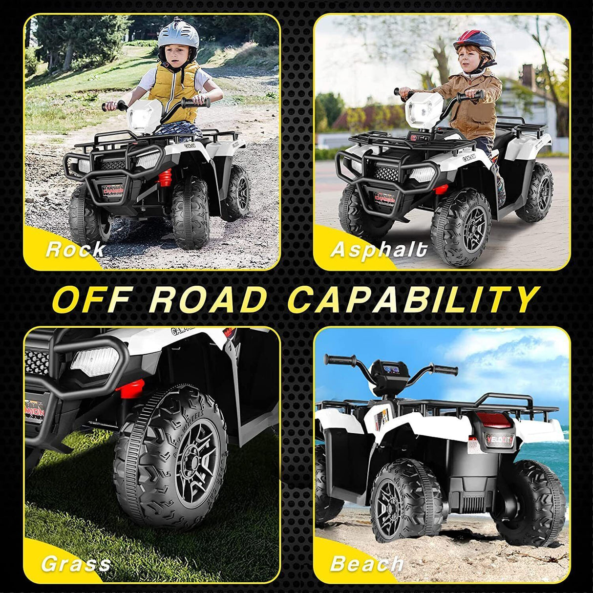 Electric 4-Wheeler ATV Quad for Kids with LED Lights, USB and MP3 Player - Suitable for Girls and Boys Aged 2-5 Years