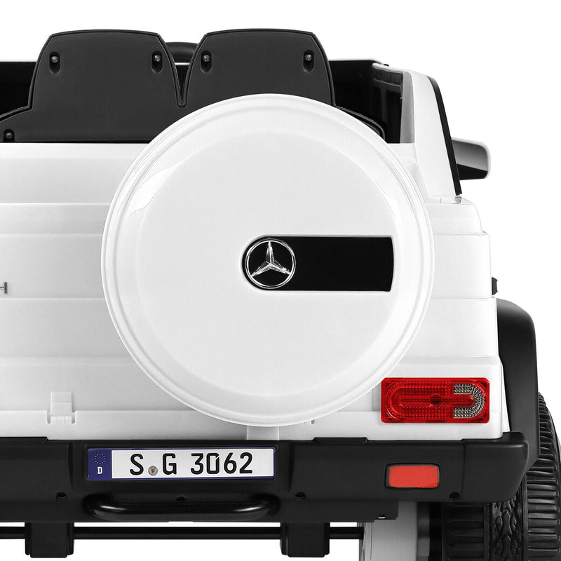 12V Electric White Mercedes-Benz Ride On Car with LED Lights, MP3 Player, and Remote Control for Kids