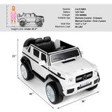 Electric Ride-On Car for Kids with Music, LED Lights, and Remote Control - 3 Speeds - White