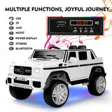Mercedes-Benz 12V Kids Ride On Car with Music, LED Lights, Bluetooth, and Remote Control