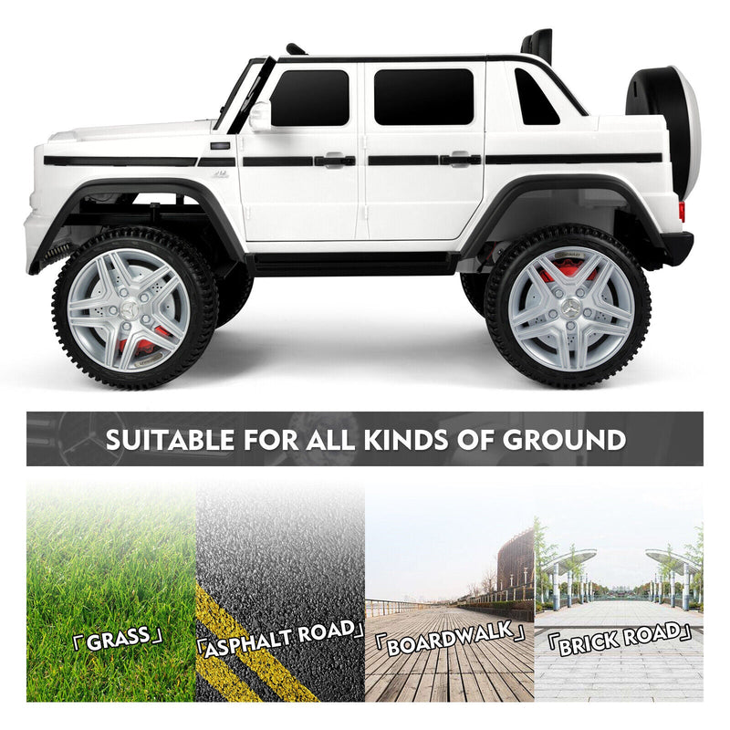 Mercedes-Benz 12V Kids Ride On Car with Music, LED Lights, Bluetooth, and Remote Control