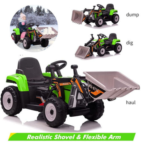 12V Excavator Ride-On Car with Remote Control and EVA Tires for Toddlers