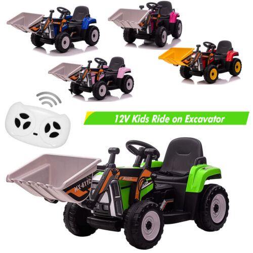 12V Excavator Ride-On Car with Remote Control and Threaded Tires for Toddlers