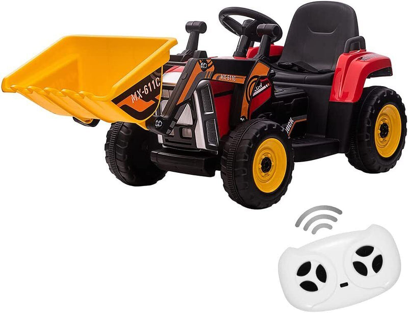 12V Excavator Ride-On Car with Remote Control and Threaded Tires for Toddlers