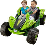 12V Green Dune Buggy Car Racer - Battery Powered Ride On Toy for Kids with Extreme Wheels