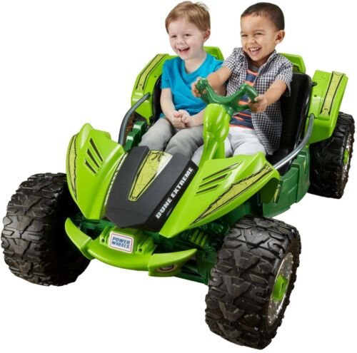 12V Green Dune Buggy Car Racer - Battery Powered Ride On Toy for Kids with Extreme Wheels