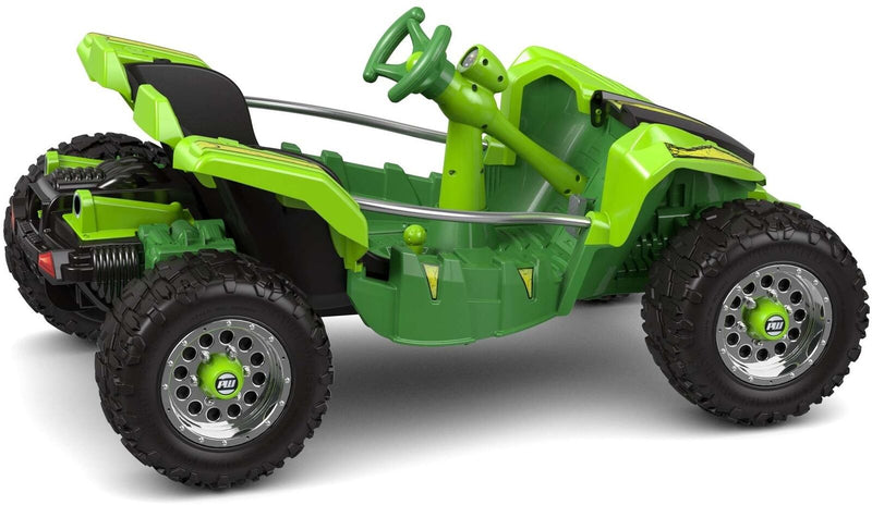12V Green Dune Buggy Car Racer - Battery Powered Ride On Toy for Kids with Extreme Wheels