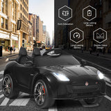 12V Jaguar F-Type SVR Licensed Kids Ride On Car with MP3 Player and Lights in Black