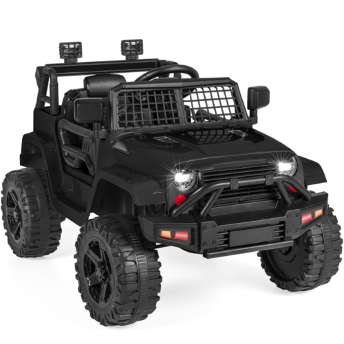 12V Jeep Kids Ride-On Truck with Remote Control, Spring Suspension, and LED Lights