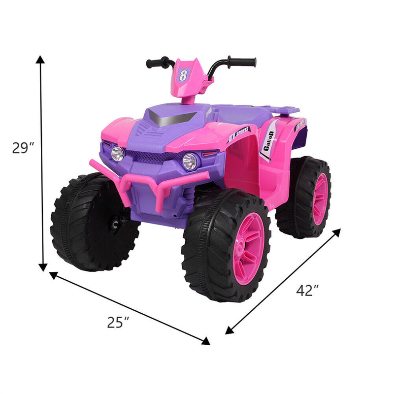 12V Kids ATV Car Ride-On Toy with Bluetooth Music & LED Lights