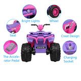 12V Kids ATV Car Ride-On Toy with Bluetooth Music & LED Lights