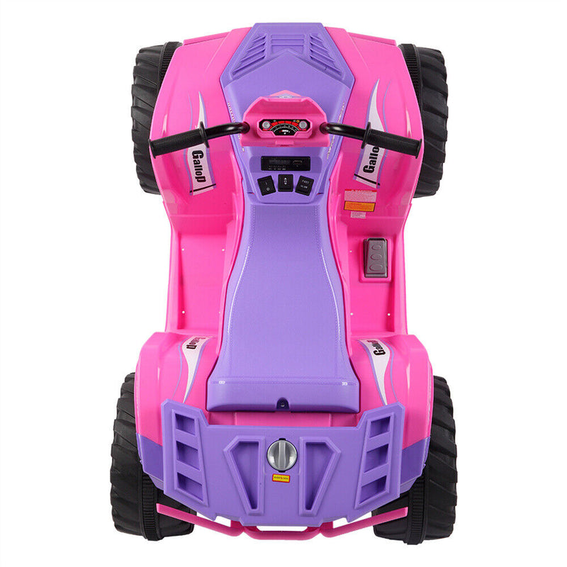 12V Kids ATV Car Ride-On Toy with Bluetooth Music & LED Lights
