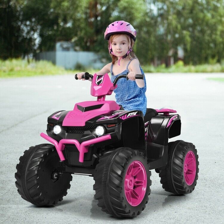 12V Kids ATV with LED Lights and Treaded Tires - The Perfect Ride for Young Adventurers!