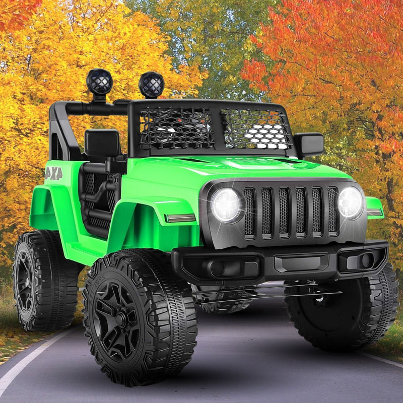 12V Kids Electric Jeep with Remote Control, 3 Speeds, LED Lights, and USB Port
