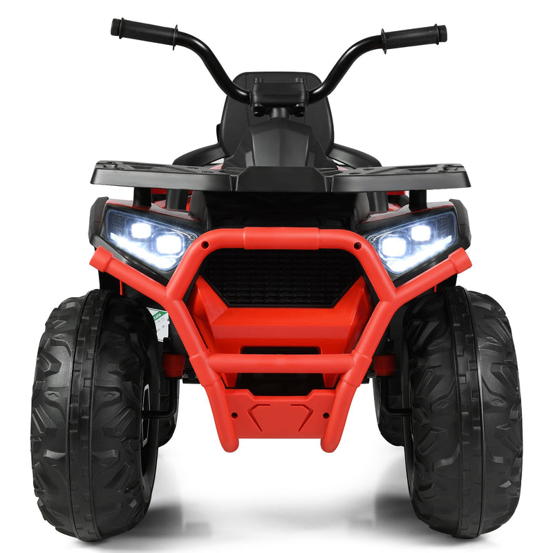 12V Kids Electric Ride On Car Toy with LED Lights in Black, Red, or White