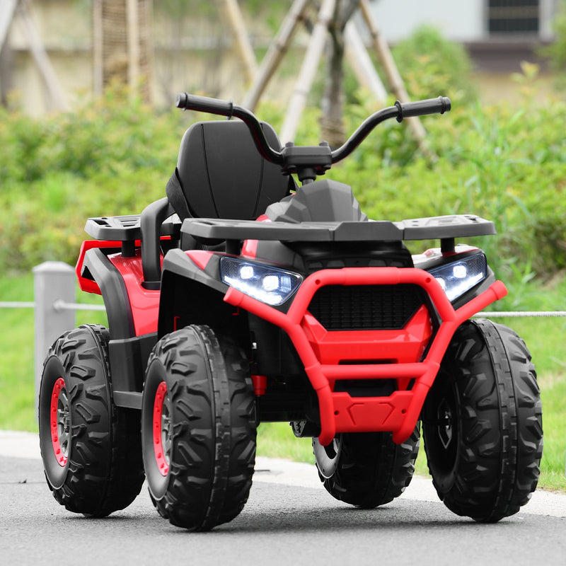 12V Kids Electric Ride On Car Toy with LED Lights in Black, Red, or White