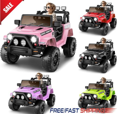 12V Kids Electric Ride On Jeep with Remote Control, 3 Speeds, and LED Lights - Brand New