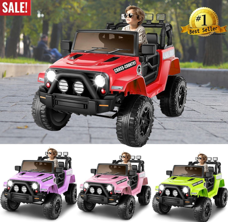12V Kids Electric Ride On Jeep with Remote Control, 3 Speeds, and LED Lights - Brand New