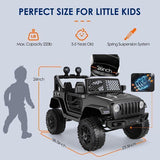 Adventure-Ready 12V Electric Jeep for Kids with Remote Control and 3-Speed Options