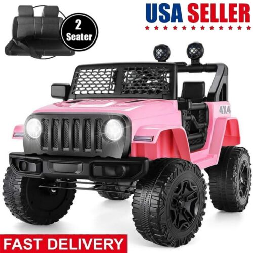 12V Kids Electric Ride-On Jeep with Remote Control and LED Lights - 3 Speed Options