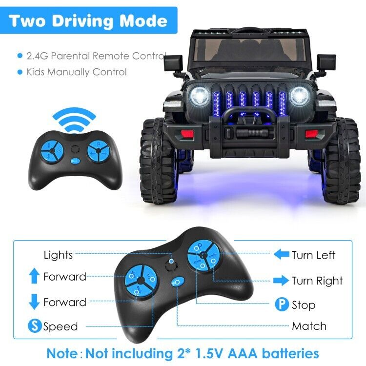 12V Kids Electric Truck Jeep with 2.4G Remote Control - Perfect for Little Drivers!