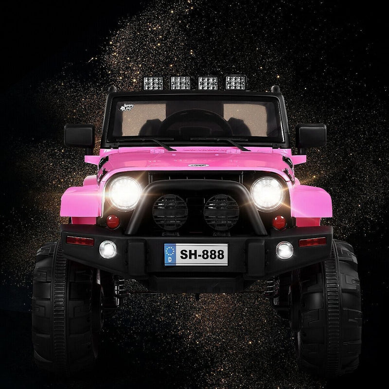 12V Kids Remote Control Truck Car with LED Lights in Pink