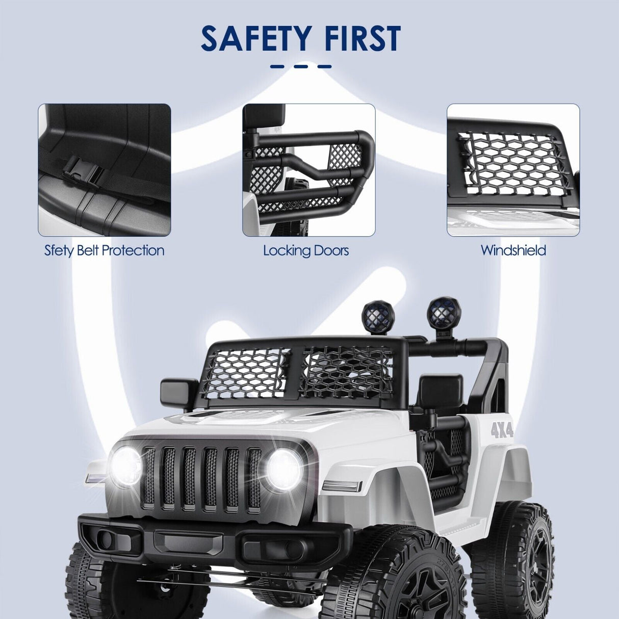 Remote Controlled 12V Ride-On Truck for Kids with Bluetooth Music Capability