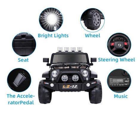 12V Kids Ride On Car with Music, Remote Control, and 3 Speed Options - Perfect Gift for Children