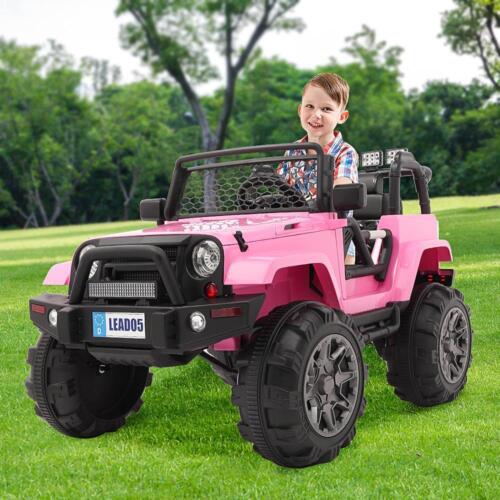 12V Kids Ride on Car with Remote Control, Lights, Music, and Safety Features by LEADZM