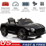 Bentley Style 12V Electric Ride On Toy Car with Remote Control and LED Lights