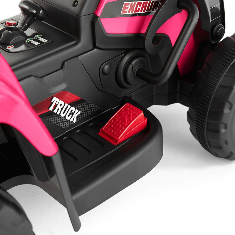 12V Kids Ride On Excavator with Music and Remote Control - 3 Speed Options