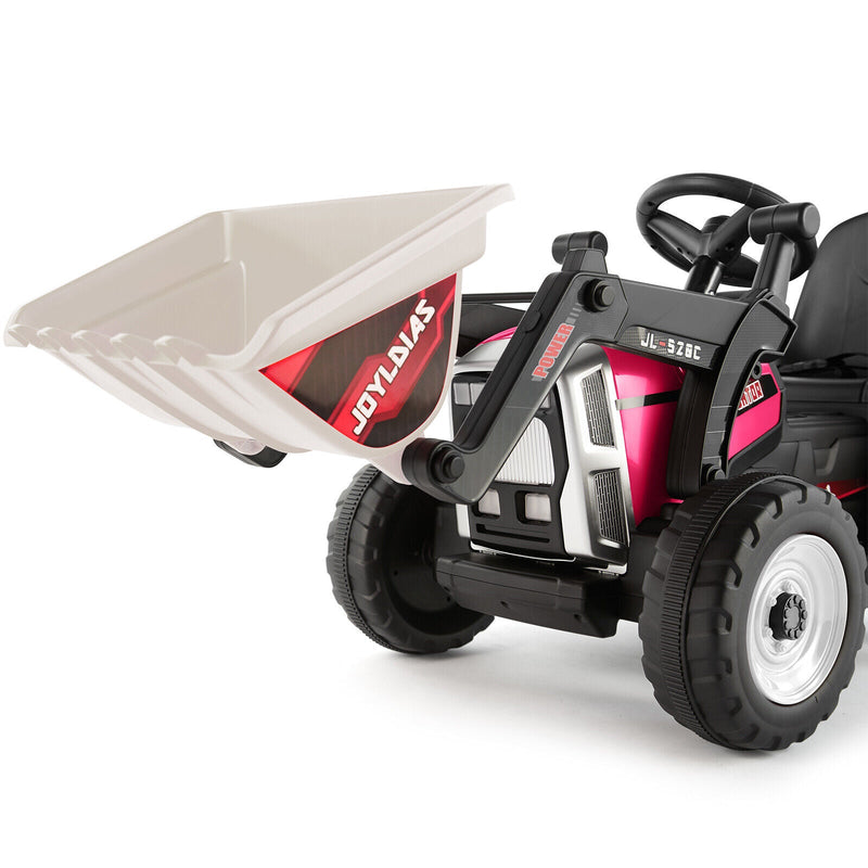 12V Kids Ride On Excavator with Music and Remote Control - 3 Speed Options