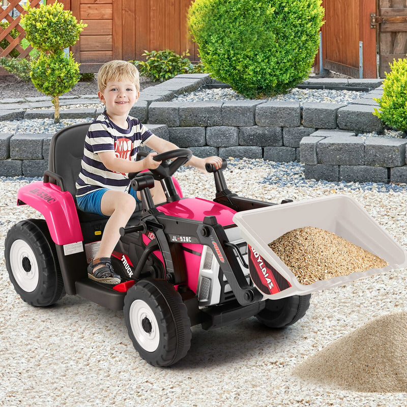 12V Kids Ride On Excavator with Music and Remote Control - 3 Speed Options